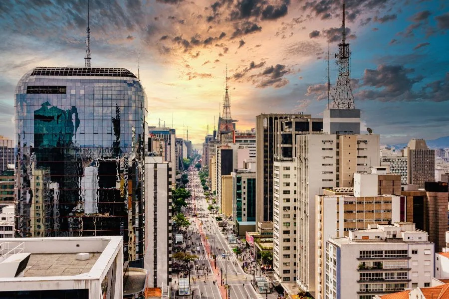 Paulista Avenue is a vibrant avenue in Sao Palo