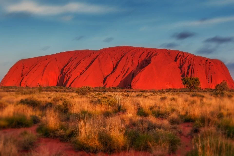  Uluru / Ayers Rock, is a large sandstone formation in the centre of Australia.