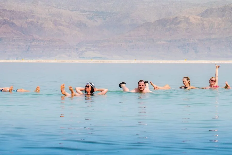 The Dead Sea, located about 400 meters below sea level in the center of Israel