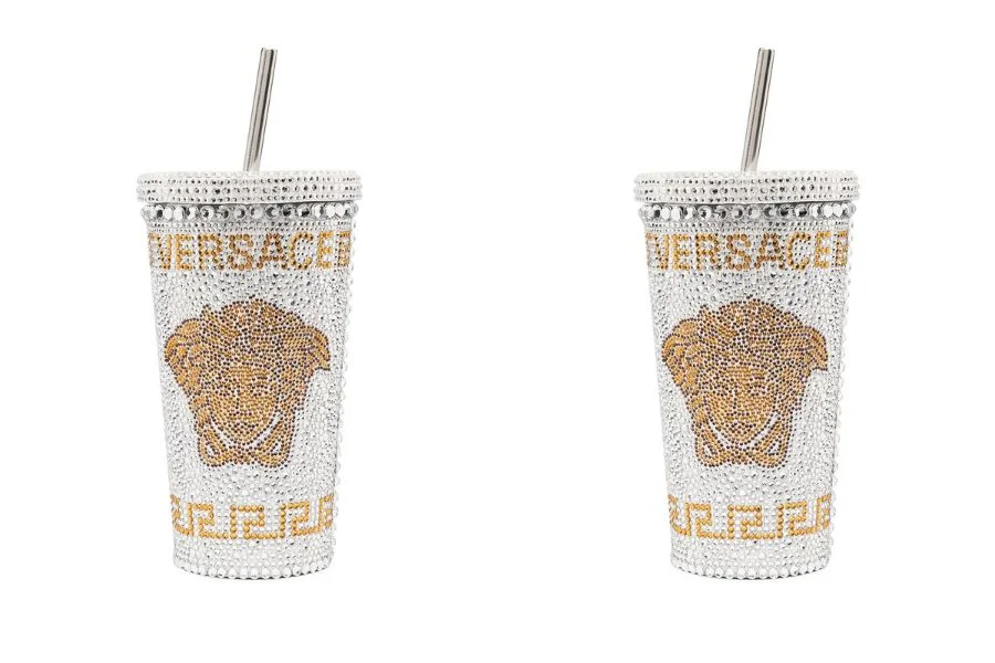 Versace Medusa crystal-embellished travel cup