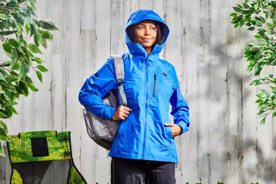 Unisex travel packable hiking raincoat